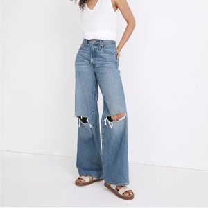 Madewell Superwide-Leg Jeans Knee-Rip in Amcliffe Wash